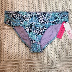 Lilly Pulitzer Lagoon Sarong Hipster Bikini Bottoms Size 16 NWT